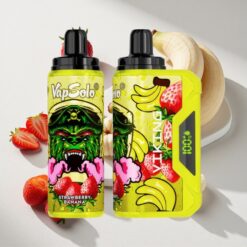 VapSolo VIKING 12000 Puffs Strawberry Banana Disposable Vape with LED Display – Australia Vapes