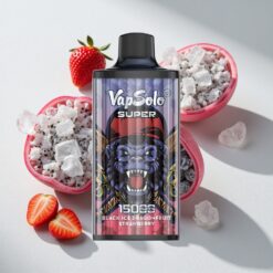 Vapsolo Super 15000 Puffs Black Ice Dragonfruit Strawberry Disposable Vape 40ml E-Liquid Australia Vapes