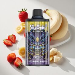 Vapsolo Super 15000 Puffs Strawberry Banana Disposable Vape with 40ml E-Liquid & Type-C Charging Australia Vapes