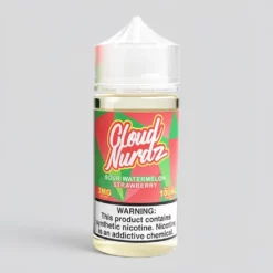Sour Watermelon Strawberry Cloud Nurdz eJuice 100mL Freebase